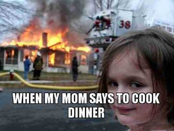 Cute girls mom says cook dinner funny