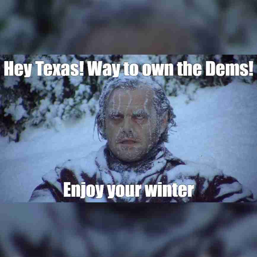 Texas winter season of canada and usa best ice frozen man meme