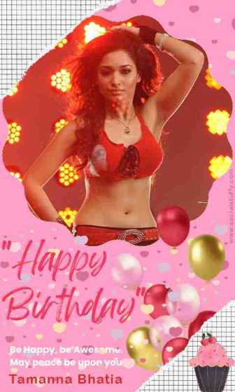 Best birthday card tamanna bhatia pose frame wishes with nameart