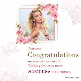 Create Congratulations for success card name art with photo maker floral design