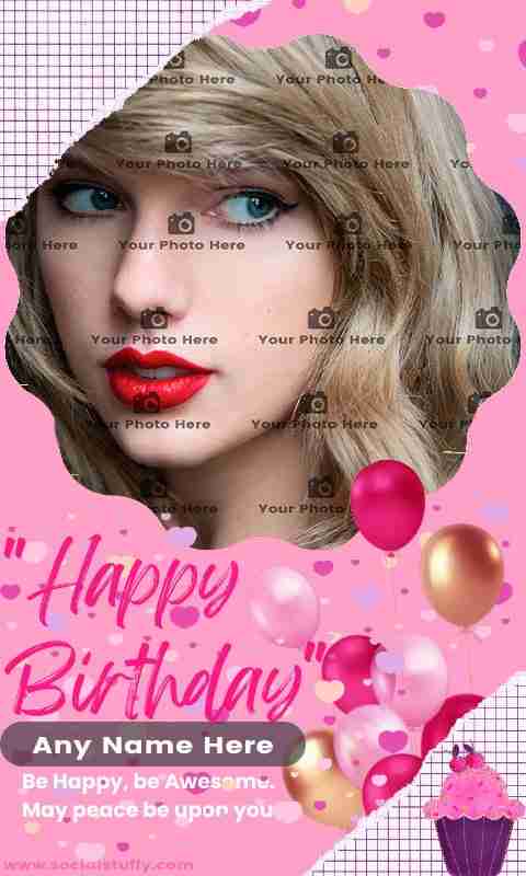 Happy birthday card with name and photo edit