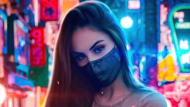 Girl with mask oil painting effect hd wallpaper