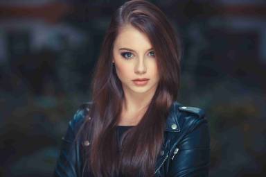 Hot girl leather jacket HD profile pic