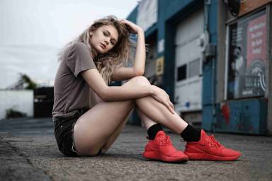 Hot girl red nike shoes Hd wallpaper for dp