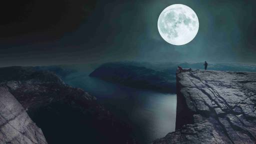 mountains night with full moon high definition wallpaper free download