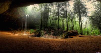 nature waterfall, green, forest hd wallpaper 4k