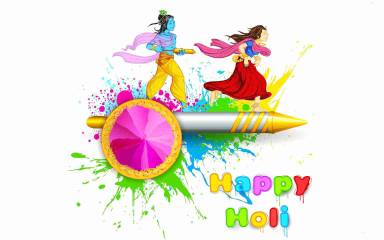 Play happy holi shree krishna and radhaji hd wallpaper