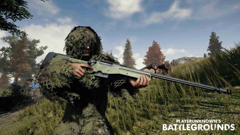 pubg, bgmi game sniper awm with ghillie suit 8k wallpaper